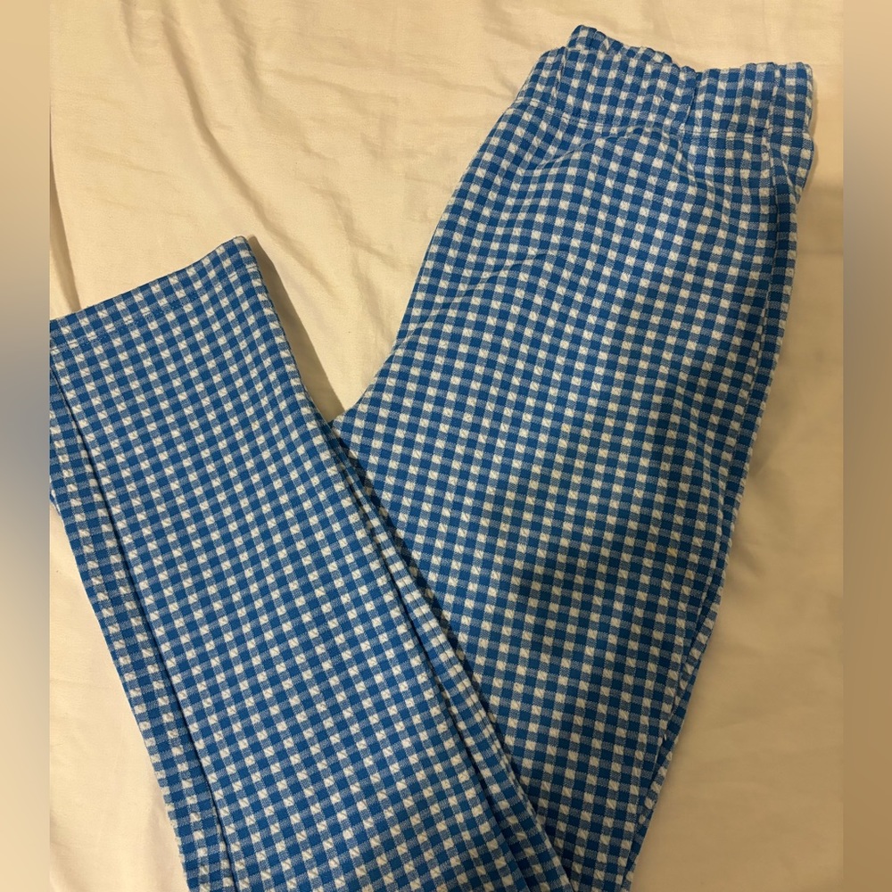 Plaid Blue Pants Straight Leg 💙